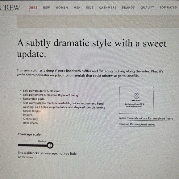 J. Crew Ruched Ruffle Swimsuit - Picture 4 of 4